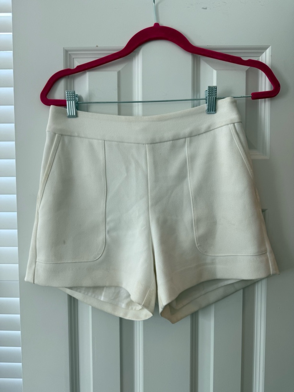 Marie Oliver Cream High-Waist Tailored Shorts